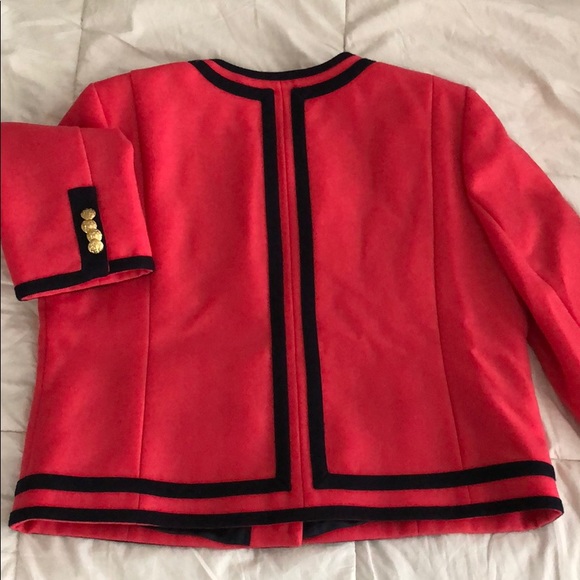 J. Crew Wool Blazer Pink Cropped with Gold Buttons - Picture 6 of 6